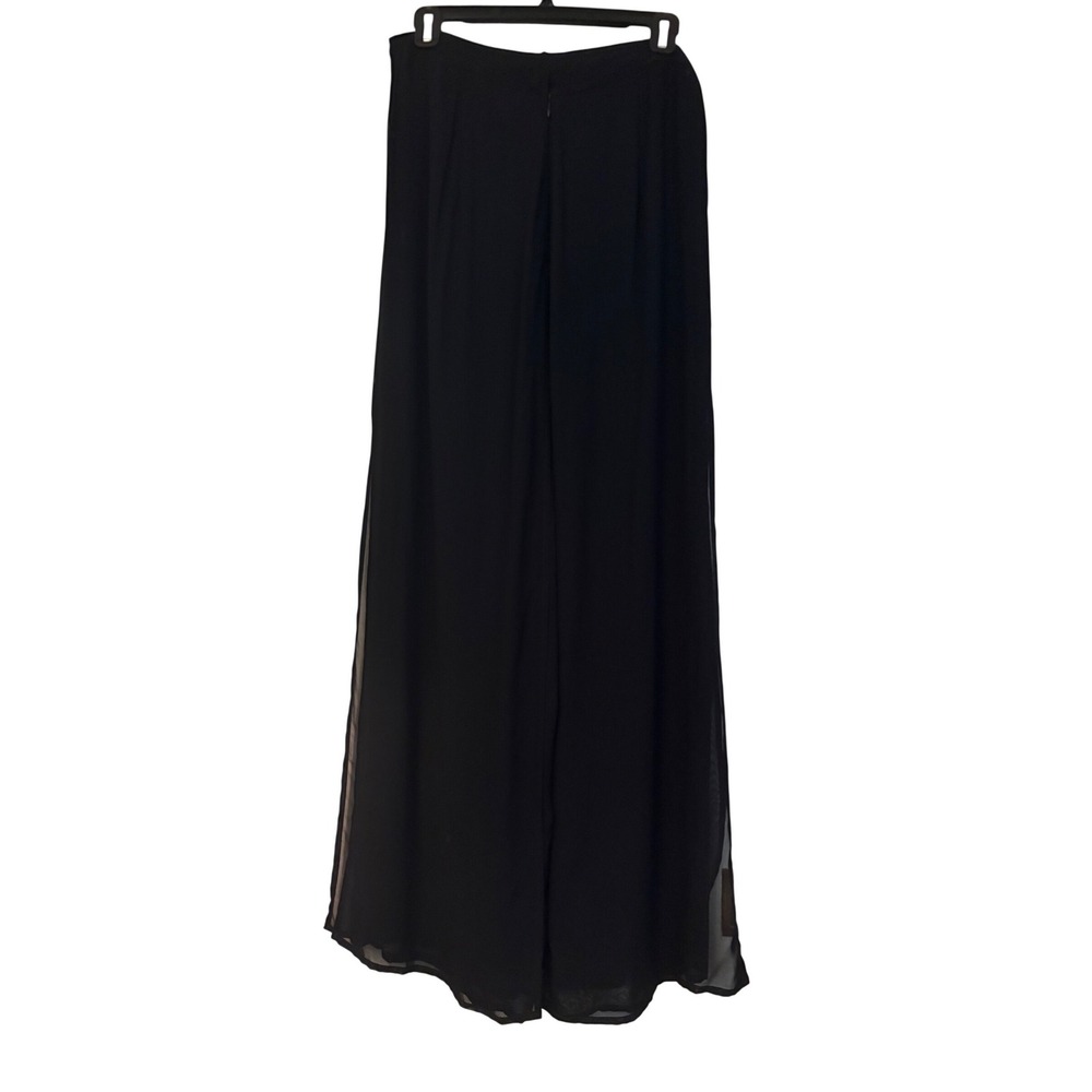 Cache Womens Black Rayon Wide Leg Palazzo Pants High Rise Size 12 RN 74578